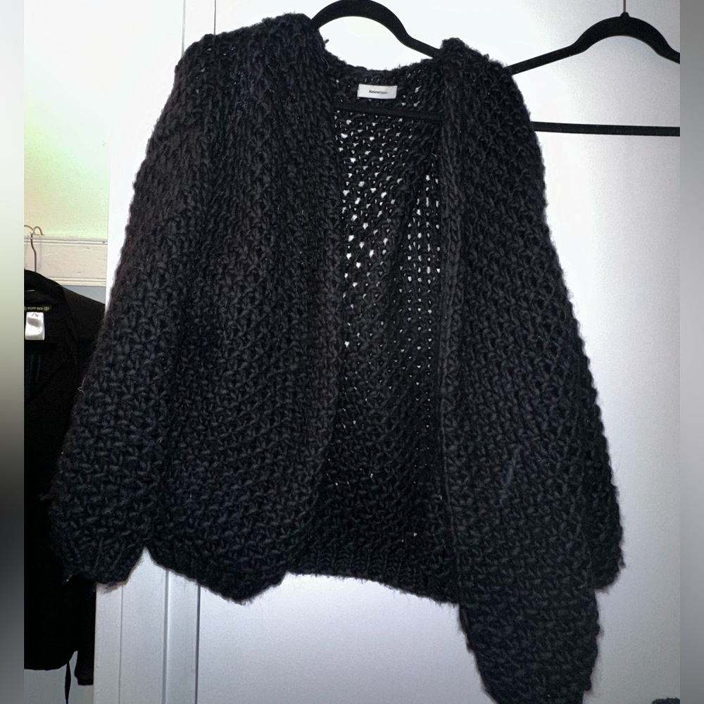 Maiami Basic Wool Cardigan Sweater Black M/L